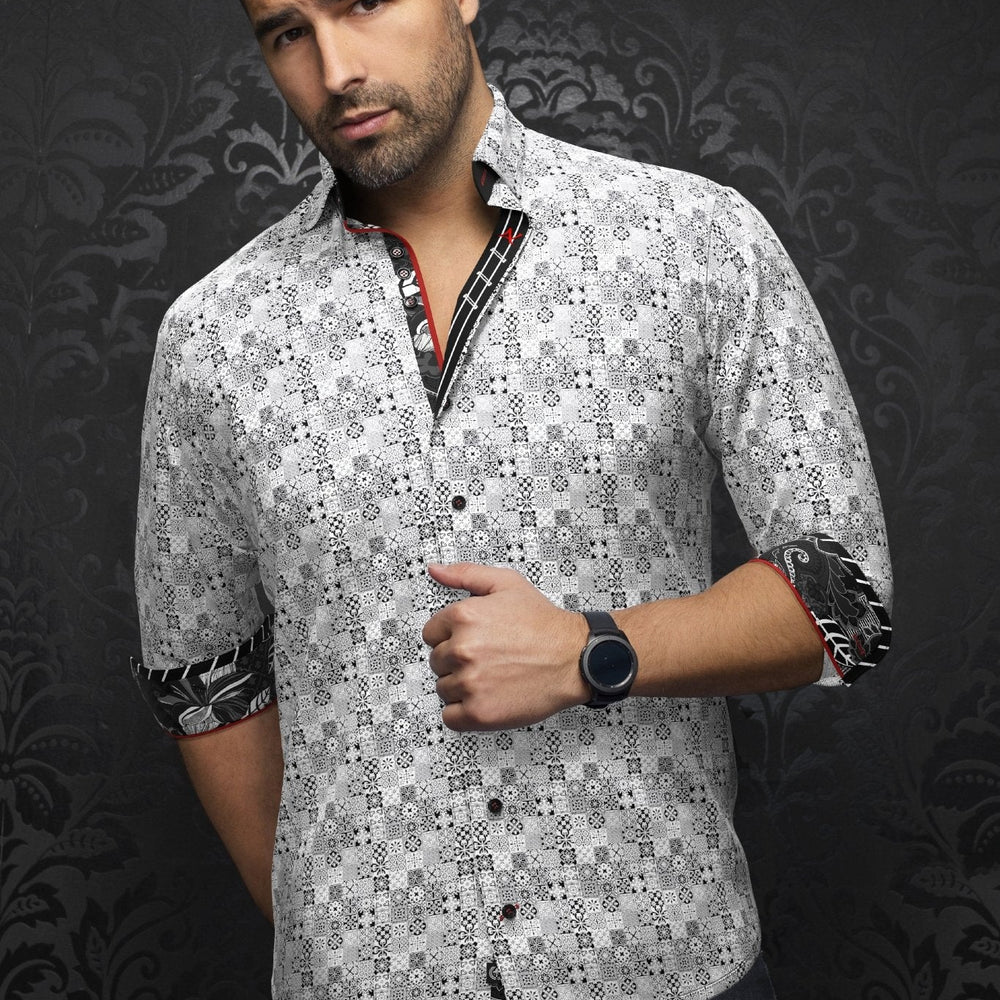 CHEMISE | SOLLOZZO, White Black - AU NOIR