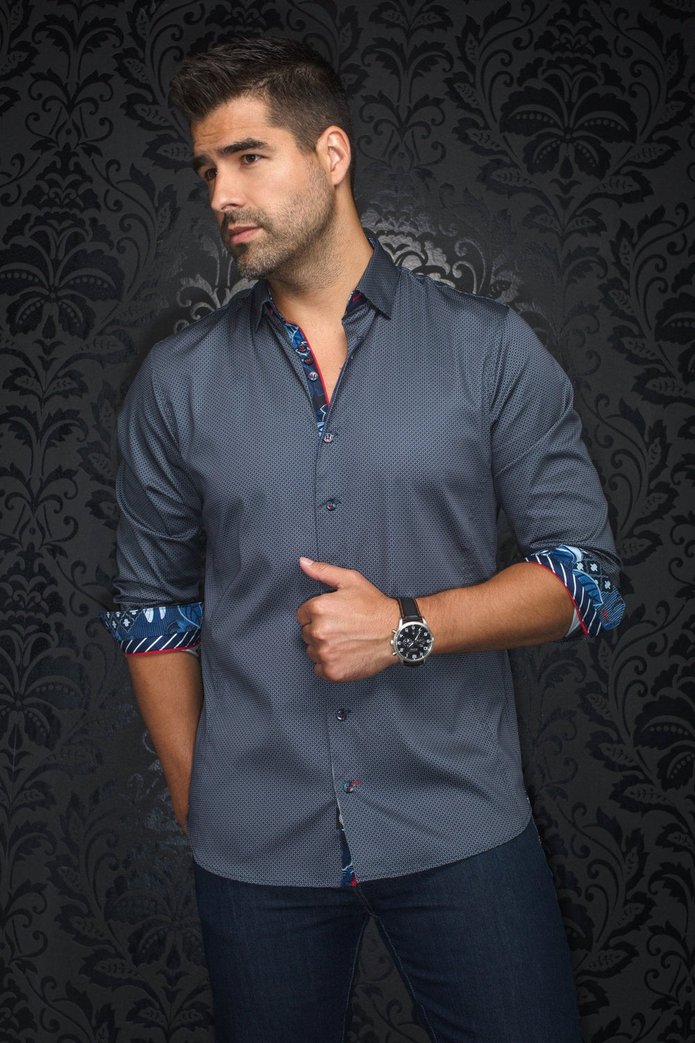 CHEMISE | SOSA, Navy Tobacco - AU NOIR