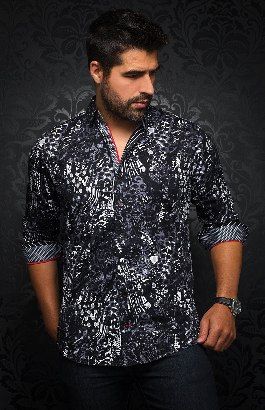 Chemise | TAXCO, black / White - AU NOIR