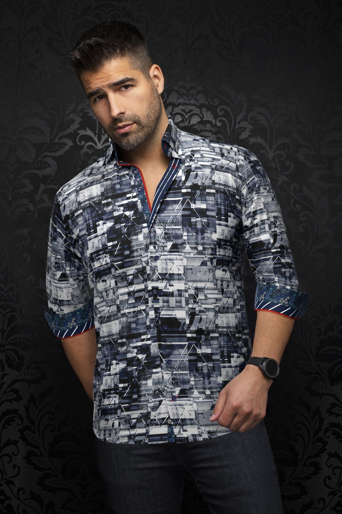 CHEMISE | VIANELLI, Navy White - AU NOIR