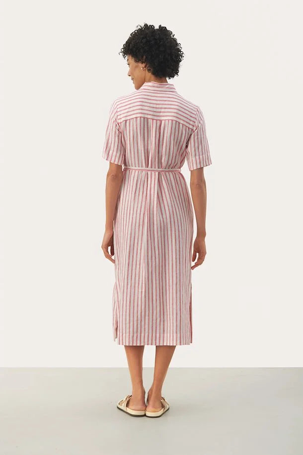 
                      
                        Striped Part Two Dress in Coral color
                      
                    