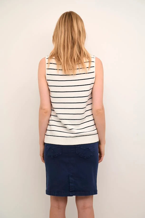 
                      
                        Navy colored Cream camisole
                      
                    