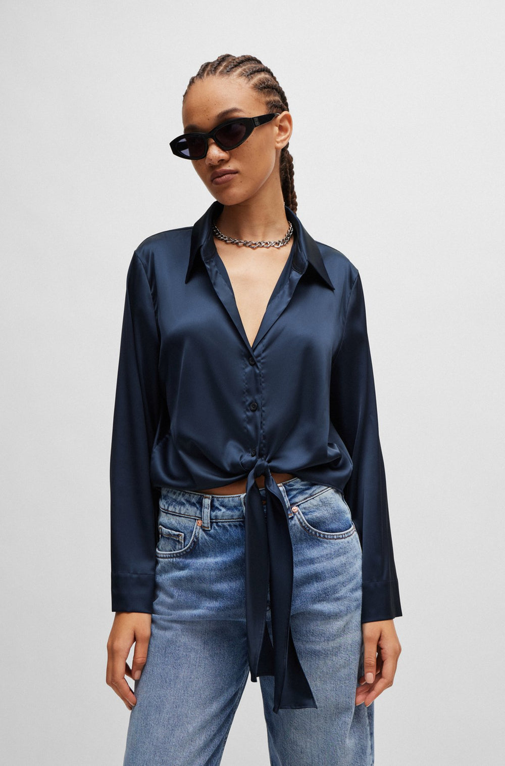 Hugo Boss blouse in Navy color