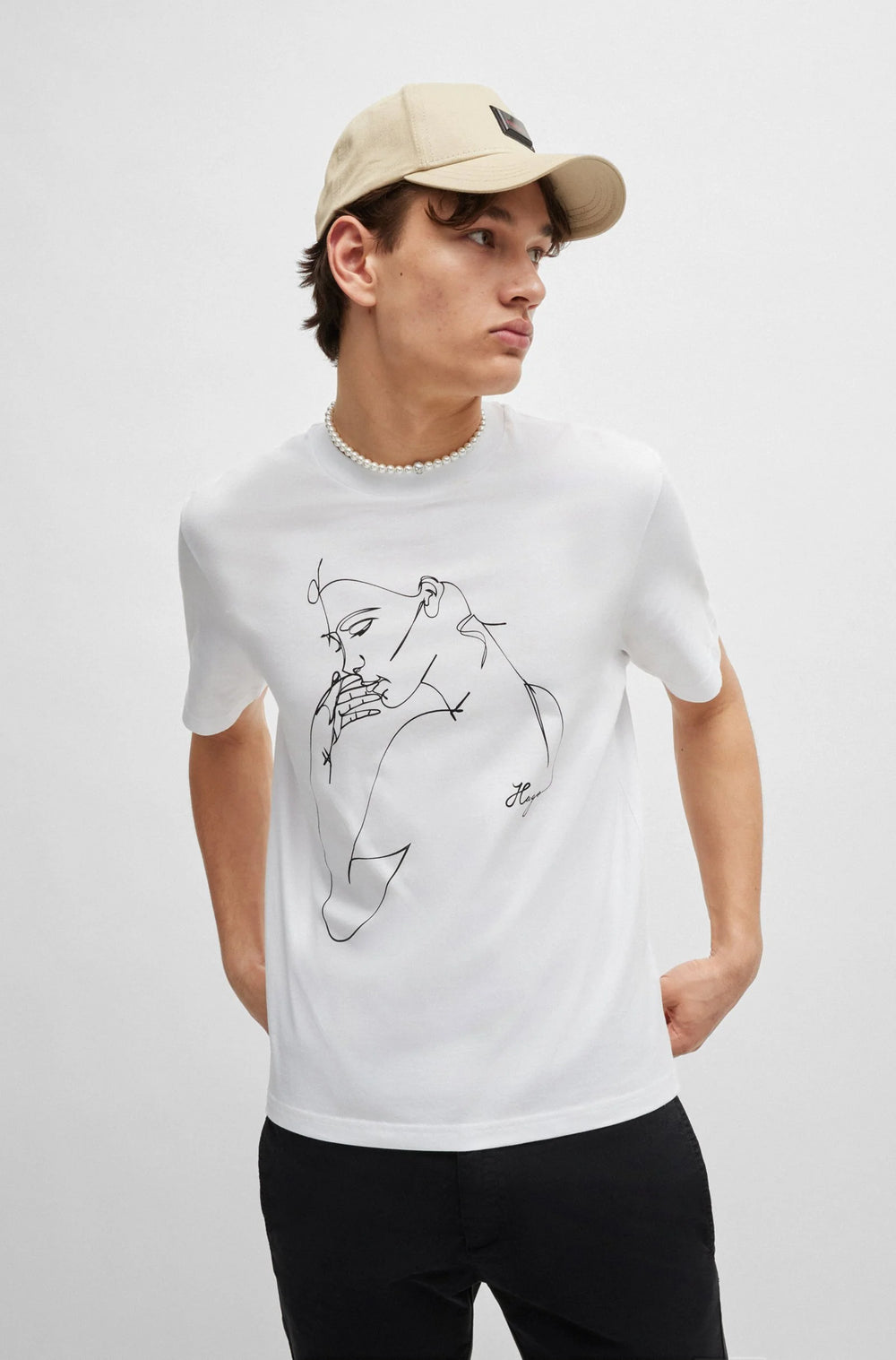 T-Shirt Hugo Boss de couleur Blanc