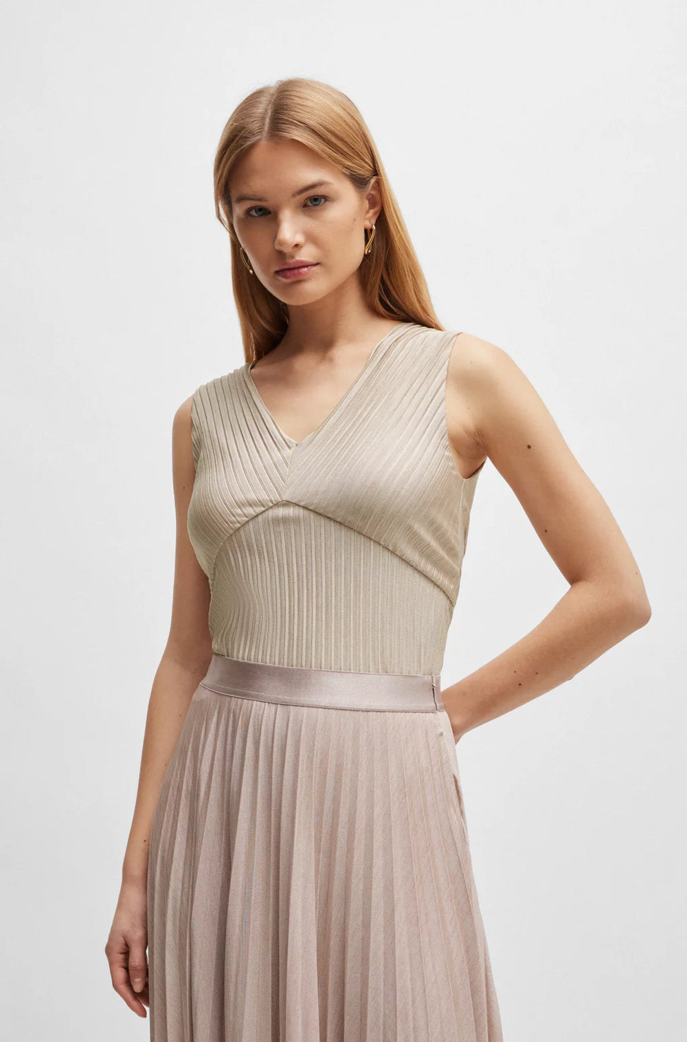 Exia Hugo Boss top in Taupe color