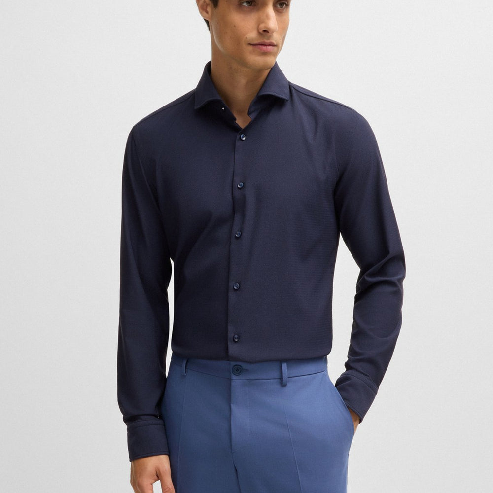 Chemise À Manches Longues Hugo Boss de couleur Marine