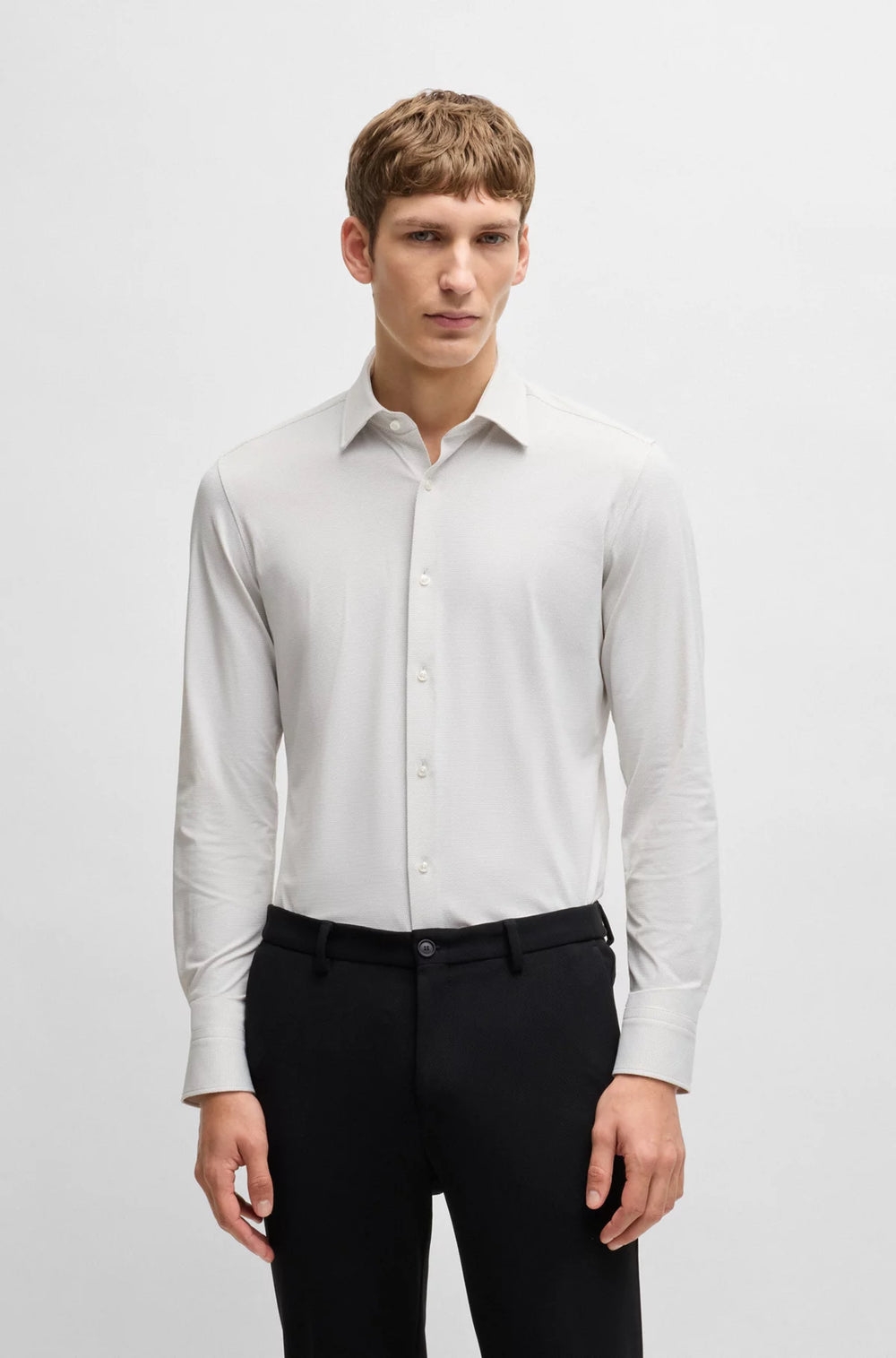 Chemise À Manches Longues Boss de couleur Beige Pale