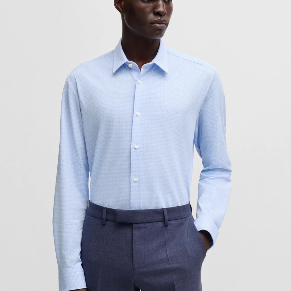 Chemise À Manches Longues Boss de couleur Bleu Pale