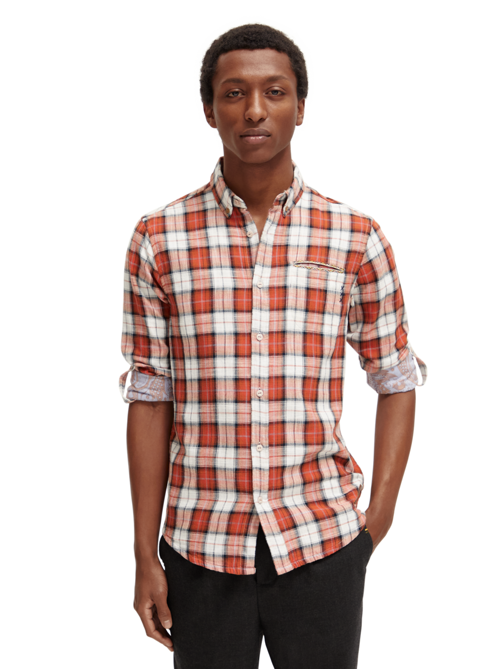 Chemise A Carreaux Scotch&Soda de couleur Rouge