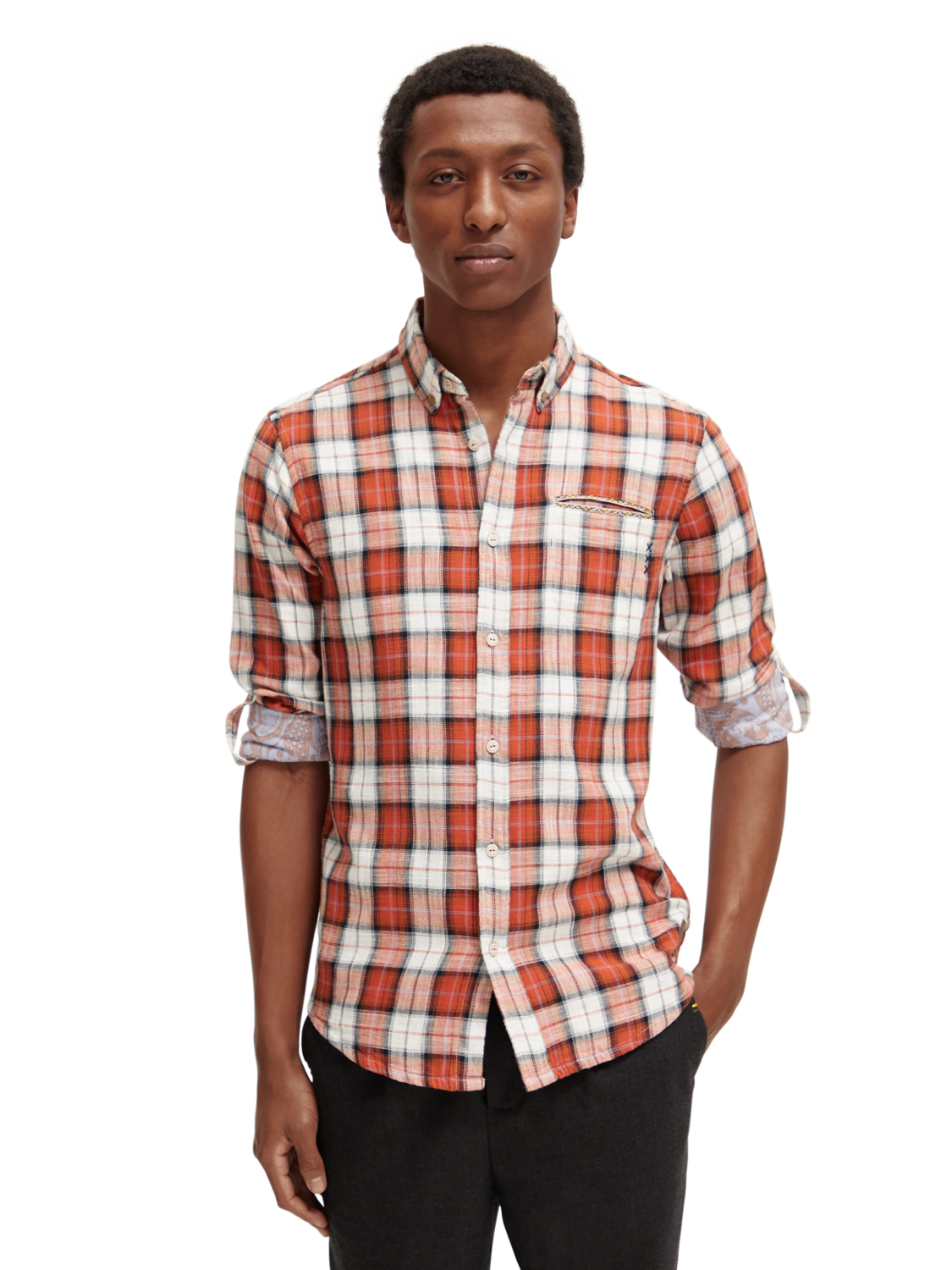 Chemise A Carreaux Scotch&Soda de couleur Rouge