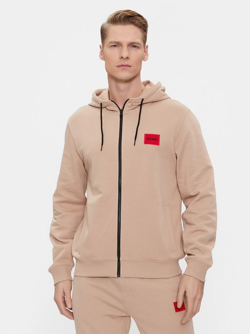 Hugo Boss Daple Zip Sweater in Beige color