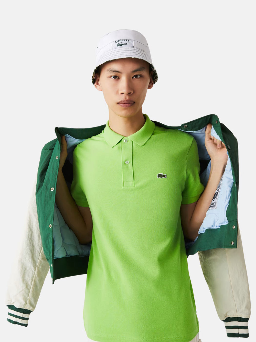 Green Lacoste polo shirt