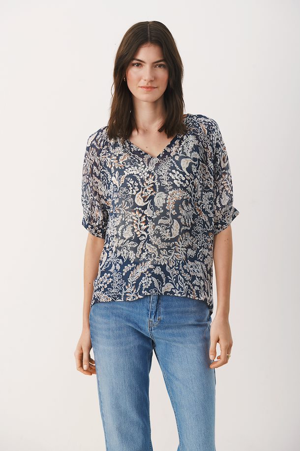 Navy Part Two blouse