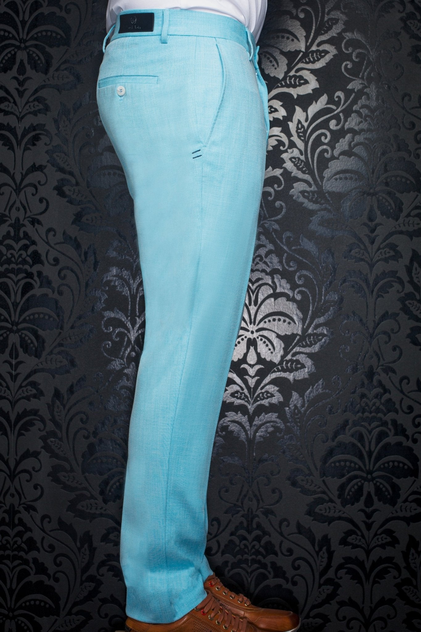 PANTALON | WESSON-LANCASTER, Turquoise - AU NOIR