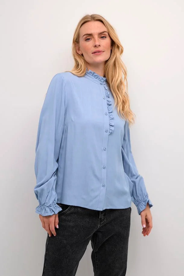 Blouse Cream de couleur Bleu