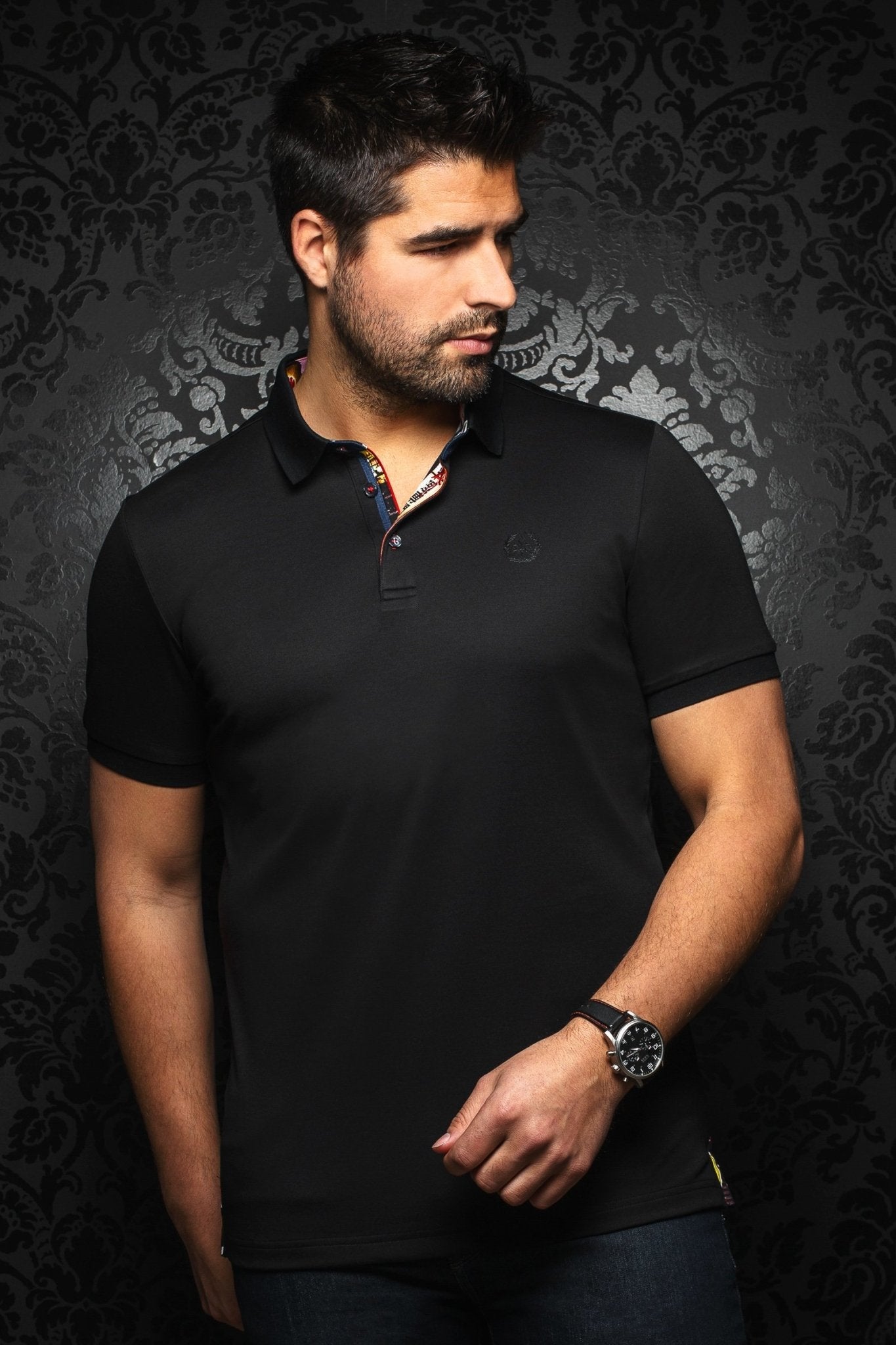 Short-Sleeve Polo | Eagle Black - AU NOIR