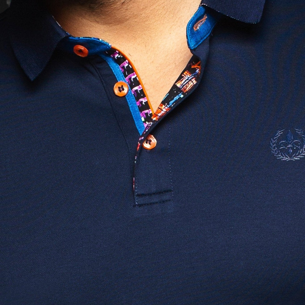 
                  
                    Short-Sleeve Polo | Eagle Navy - AU NOIR
                  
                