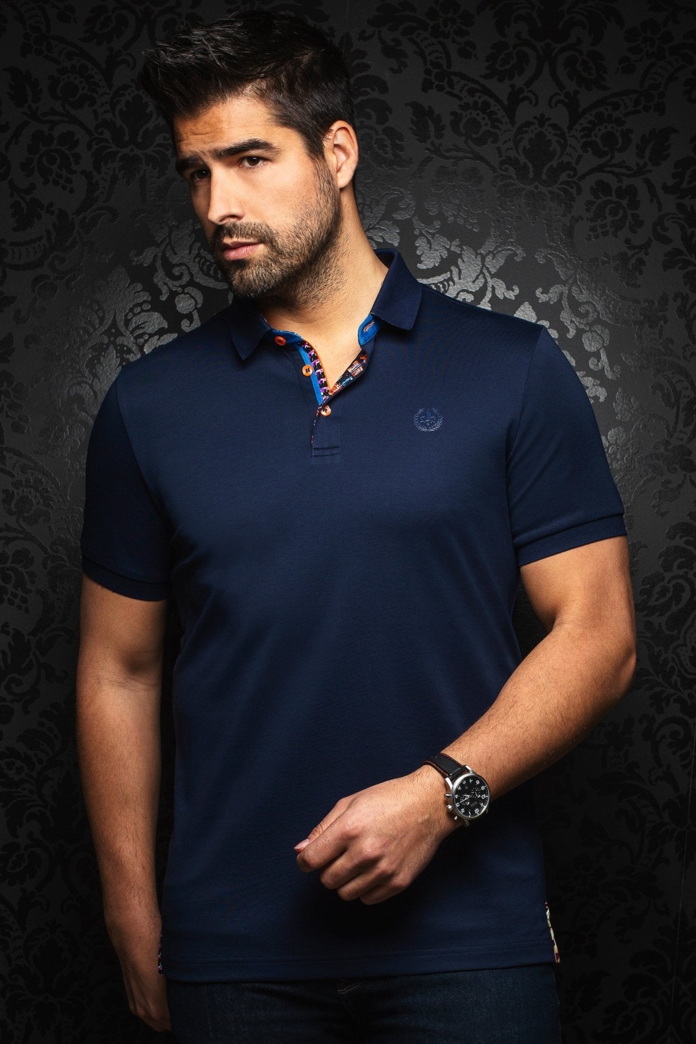 Short-Sleeve Polo | Eagle Navy - AU NOIR