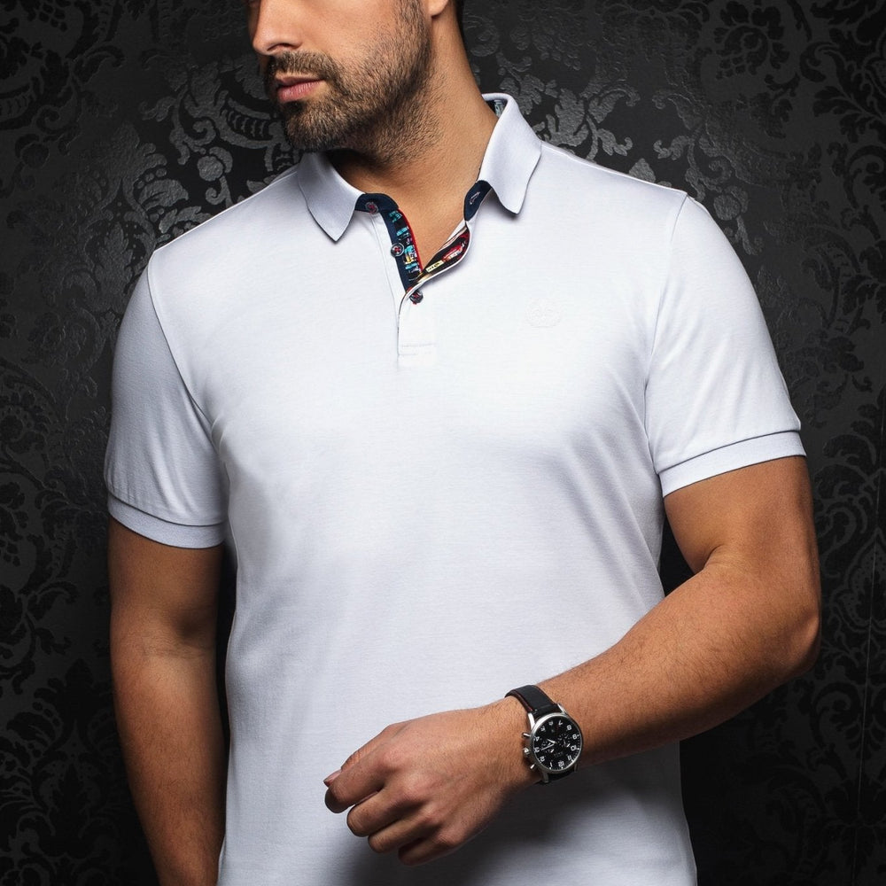 
                  
                    Short-Sleeve Polo | Eagle White - AU NOIR
                  
                