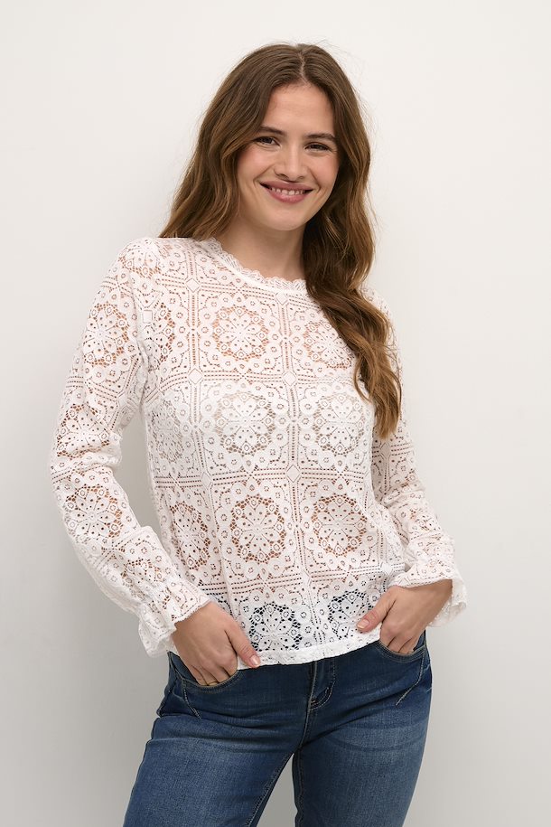 Cream blouse in White color