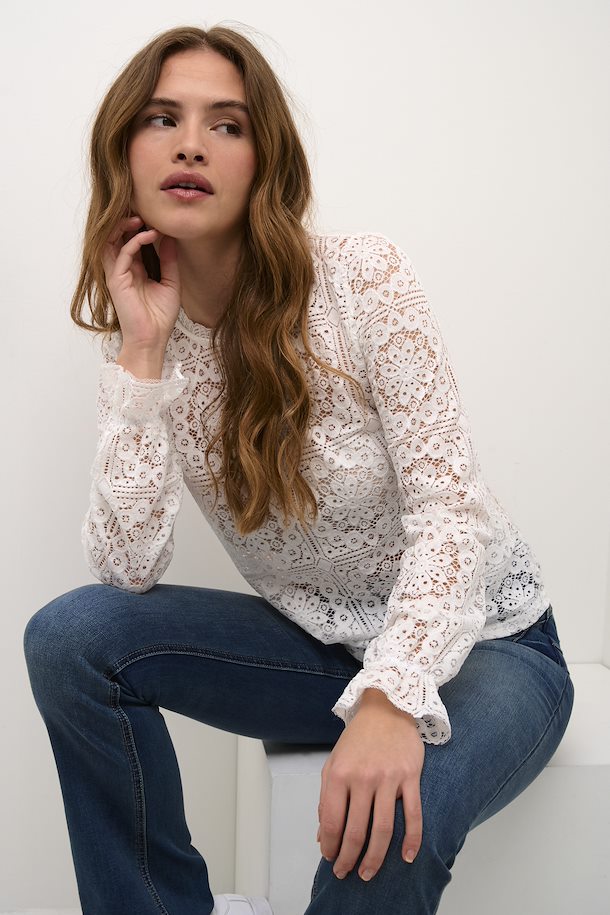 
                      
                        Cream blouse in White color
                      
                    