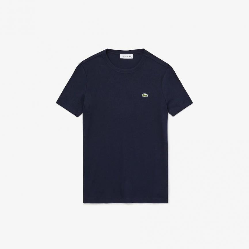 
                      
                        T-Shirt Col En Rond Lacoste de couleur Marine F.
                      
                    