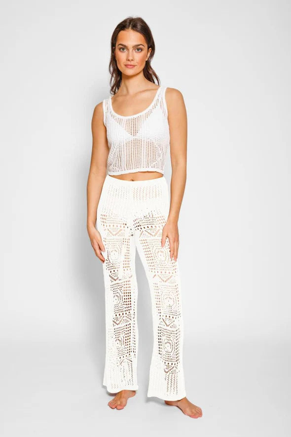 Pantalon Koy de couleur Blanc Cassé