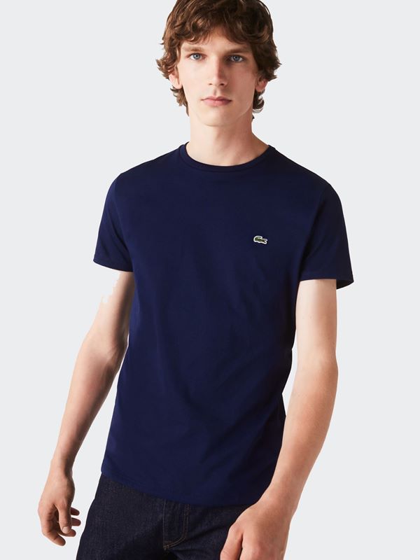 T-Shirt Col Rond Lacoste de couleur Marine