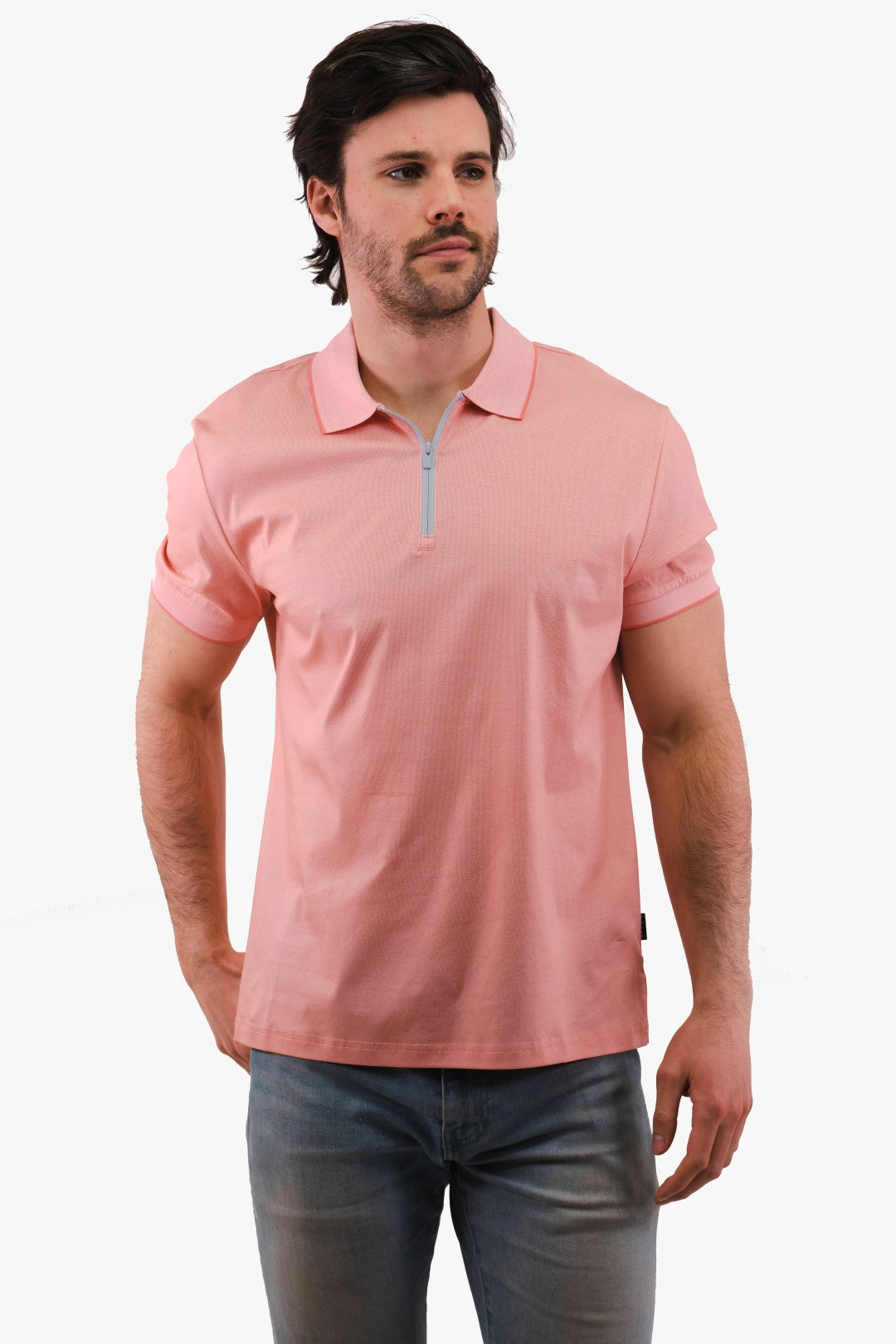 Polo Avec Zip Hörst de couleur Rose