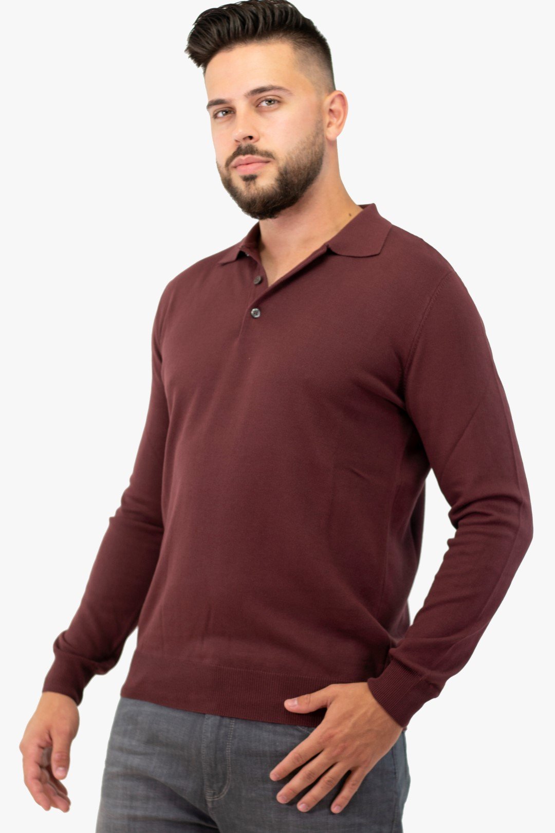 Polo Modango De Couleur Bourgogne (Moda-Mosw000314) Homme