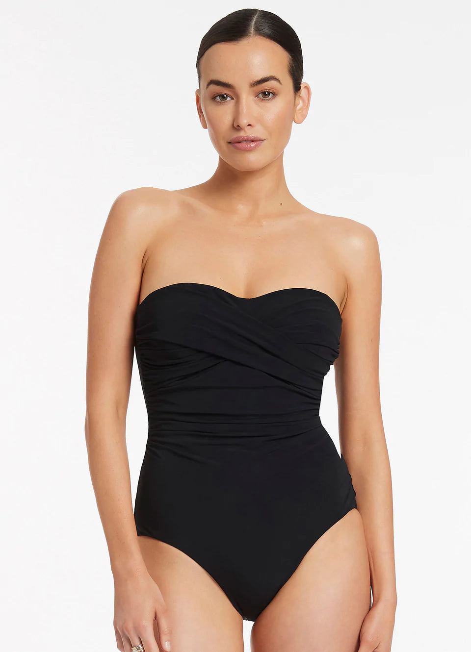 Maillot Bandeau D-Dd Jets Swimwear de couleur Noir