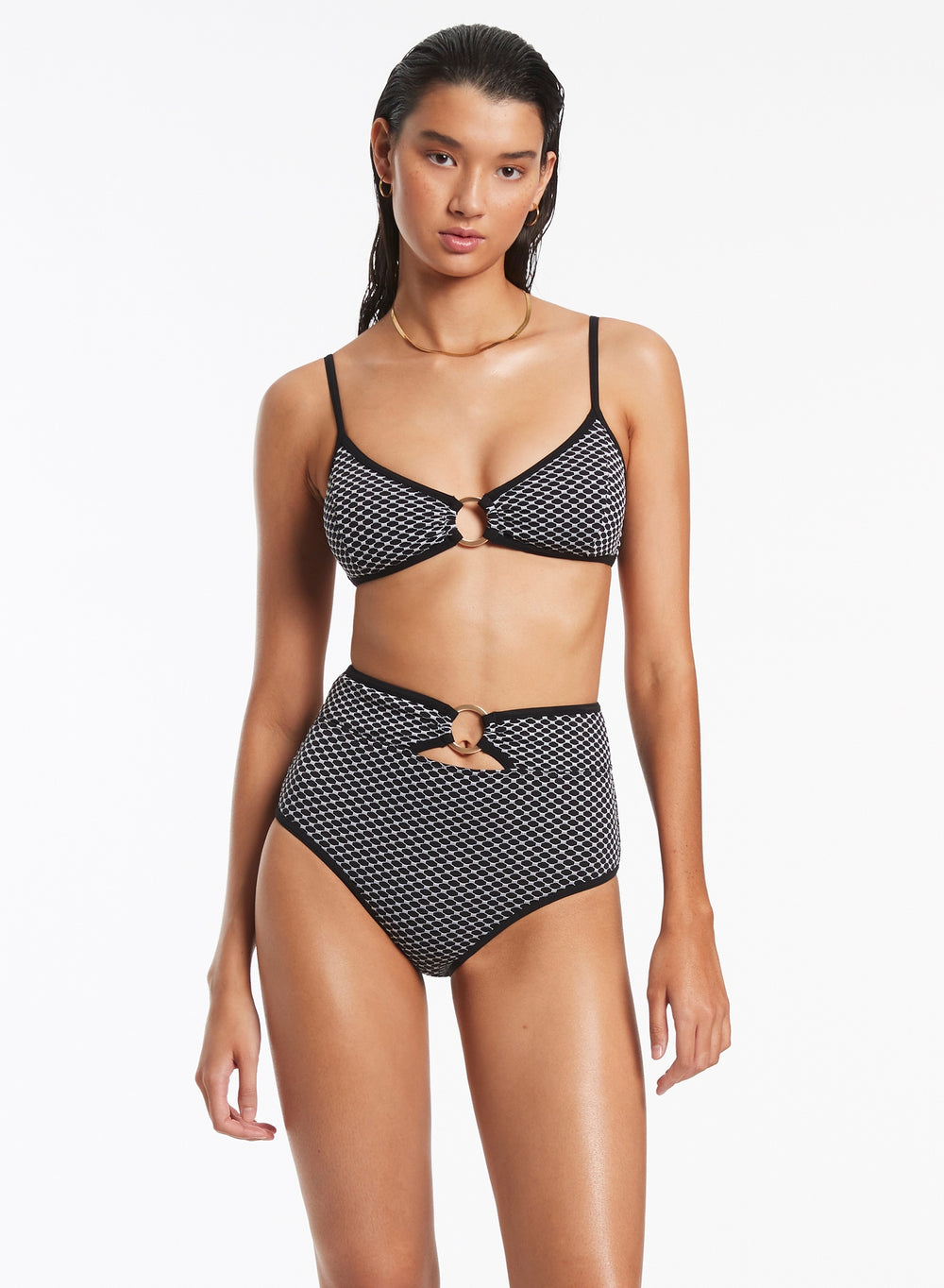 Haut Corallo Jets Swimwear de couleur Noir