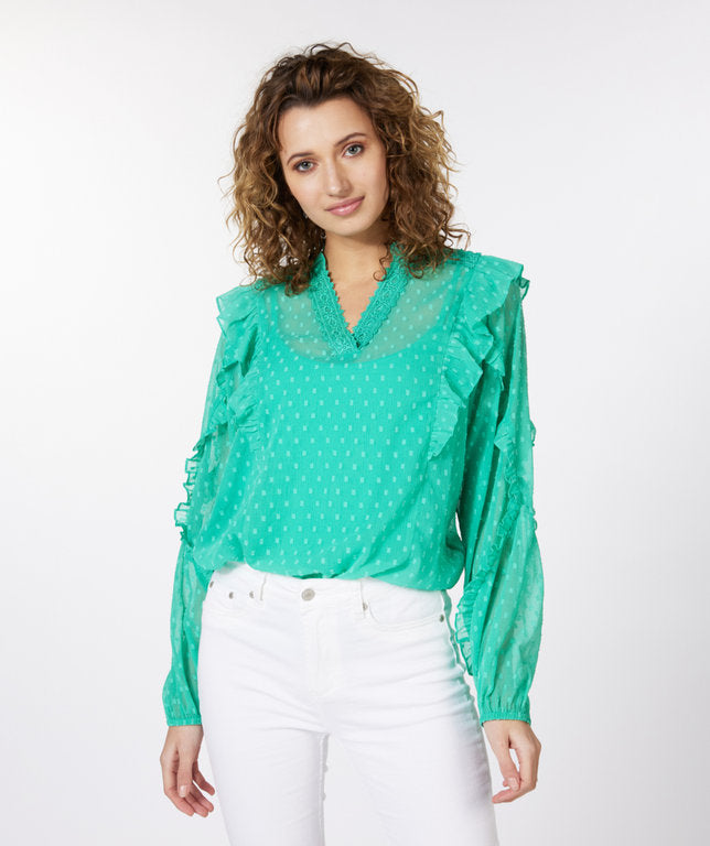 Blouse Esqualo de couleur Vert