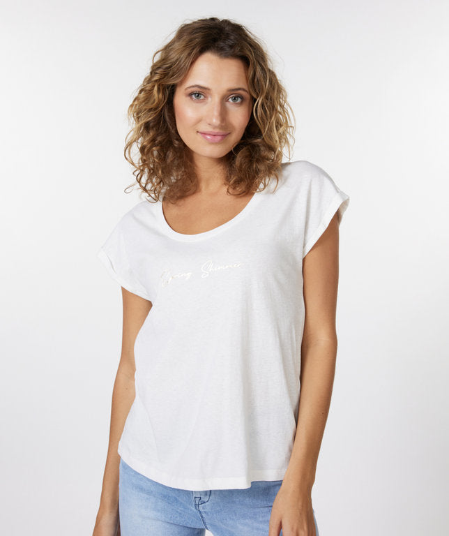 Tshirt Esqualo de couleur Blanc Casse