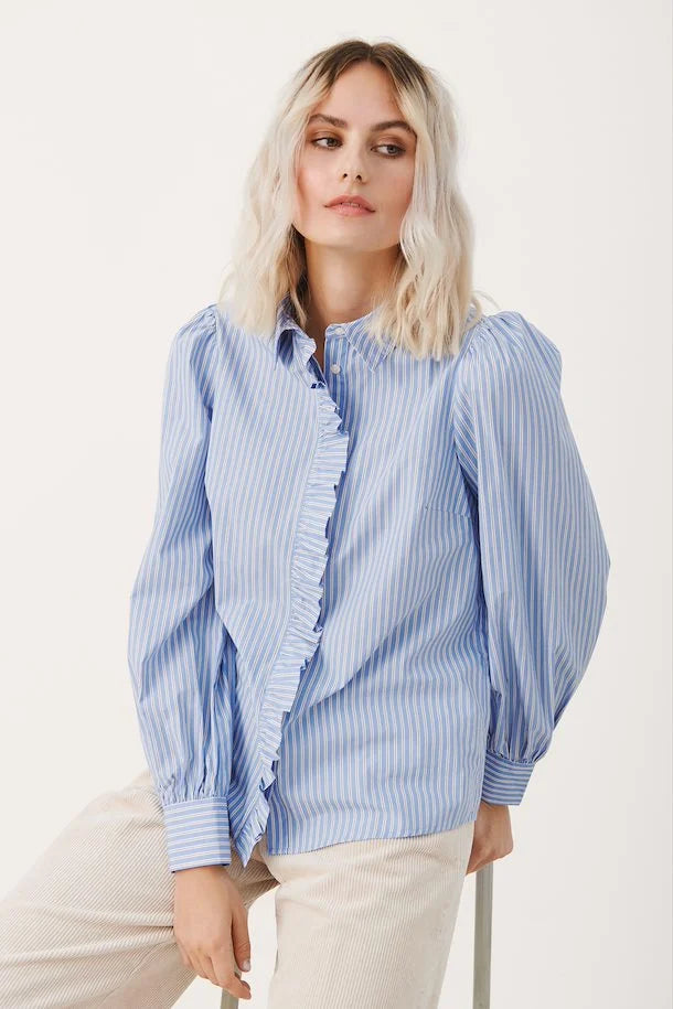 Vena Part Two Striped Blouse in Blue color