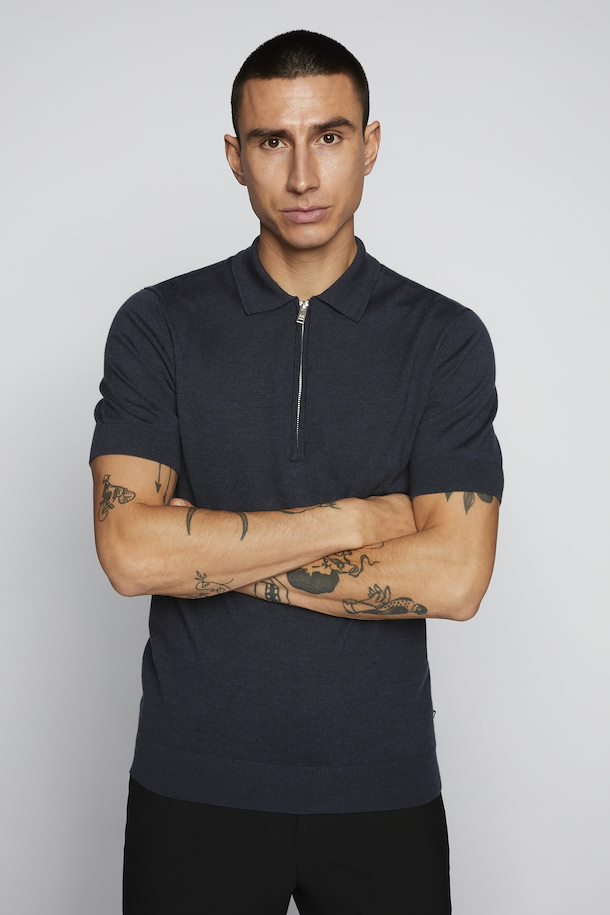 Matinique Knit Polo Shirt in Navy color