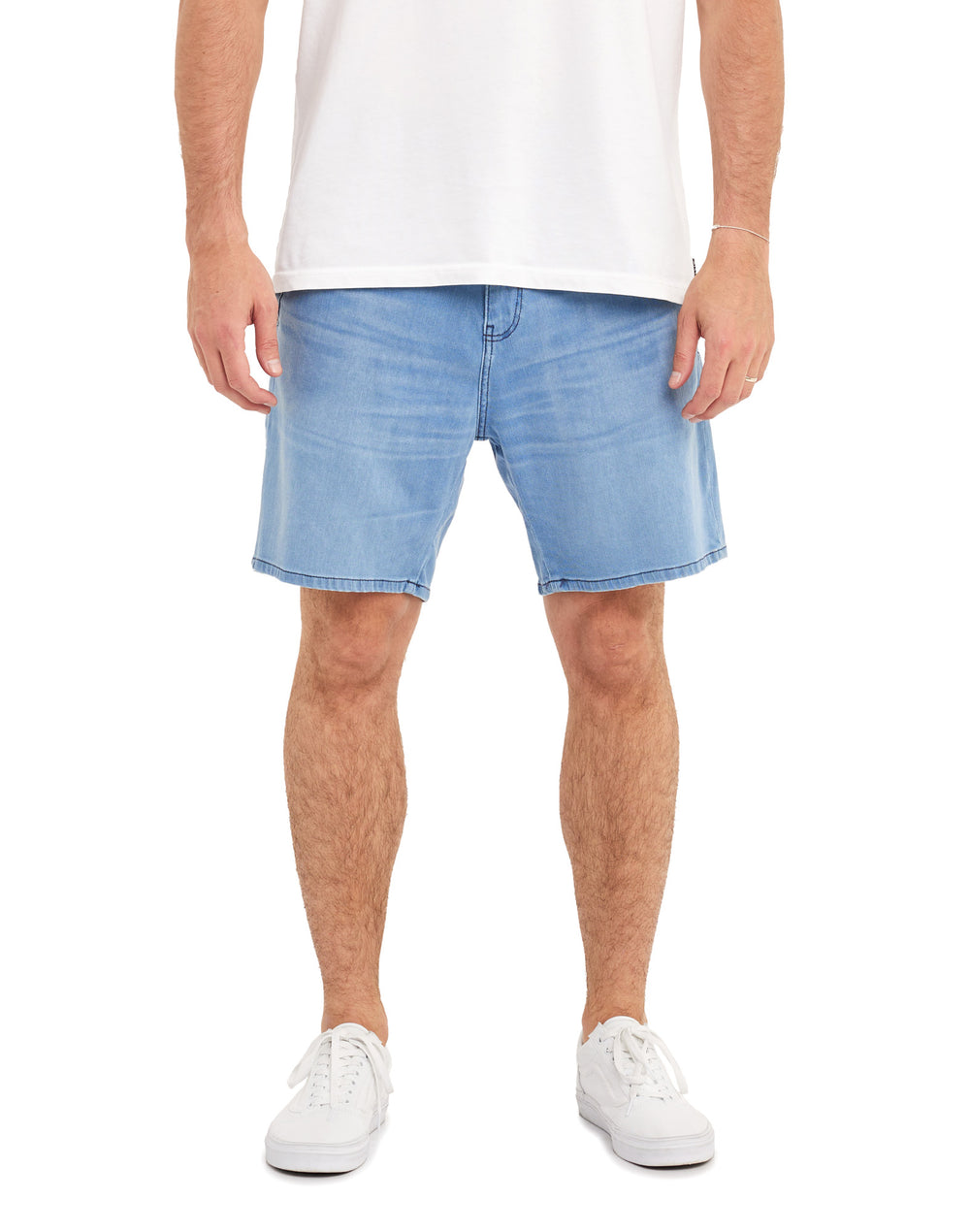 Short En Denim Pullin de couleur Bleu Pale