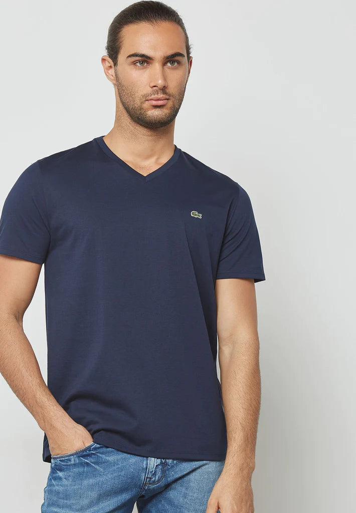 Lacoste V-Neck T-Shirt in Navy color